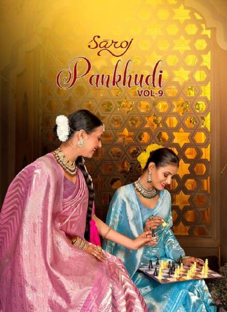 Pankhudi Vol 9 By Saroj Soft Cotton Linen Designer Sarees Wholesale Market In Surat

