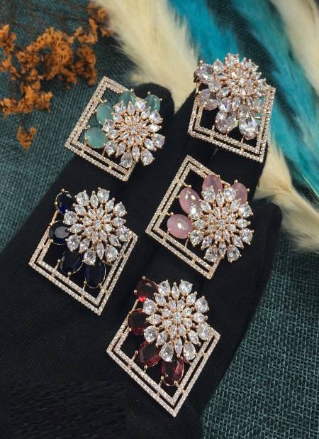  Party Wear Heavy Designer Rose Gold And Silver Rings 4 Wholesale Shop In Surat
