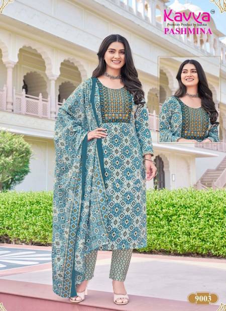 Pashmina Vol 9 By Kavya Embroidery Cotton Kurti With Bottom Dupatta Wholesale Online
