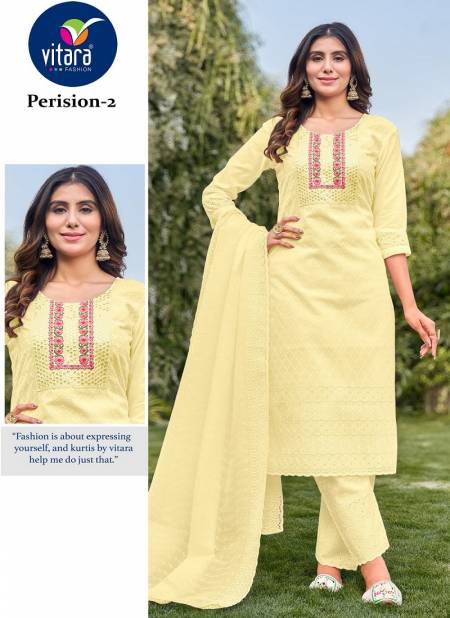 Perison Vol 2 By Vitara Designer Cotton Embroidery Readymade Suits Wholesale Market In Surat
