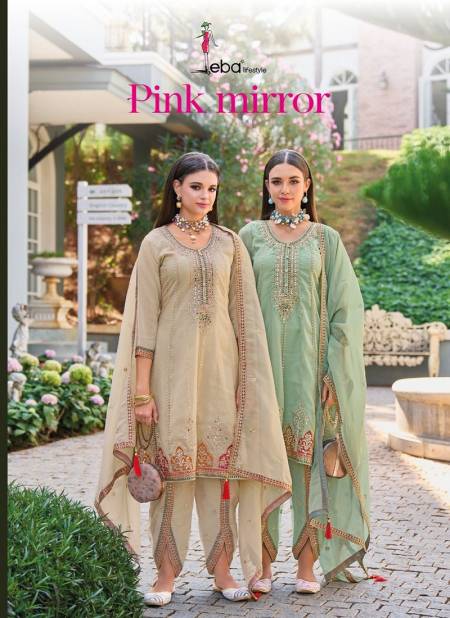 Pink Mirror By Eba Embroidery Organza Wedding Wear Dhoti Readymade Suits Wholesale Shop In Surat