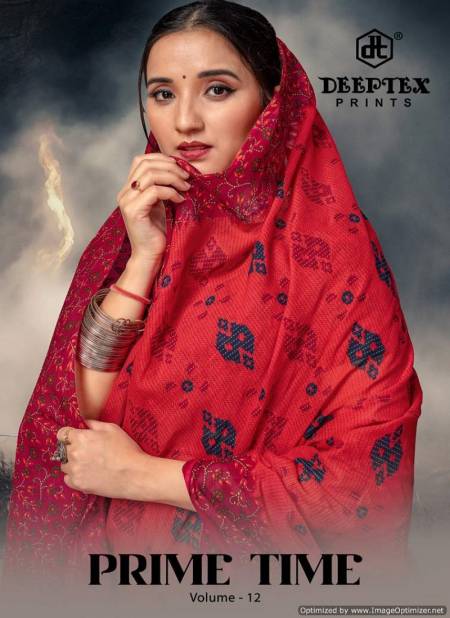 Prime Time Vol 12 By Deeptex Pure Cotton Printed Sarees Wholesale Price In Surat