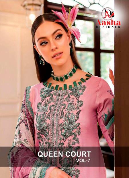 Queens Court Vol 7 By Aasha Cotton Pakistani Suits Wholesale Shop In Surat
