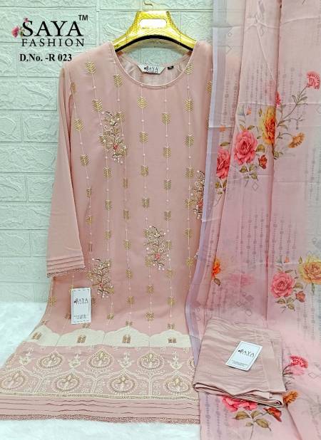 R 023 By Saya Embroidery Georgette Pakistani Readymade Suits Exporters In India
