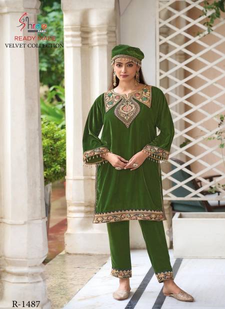 R 1487 By Shree Velvet Embroidery Pakistani Top With Bottom Wholesalers In Delhi