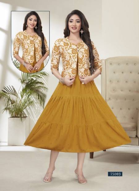 Raashi Revlon Rayon Designer Ethnic Wear Anarkali Kurti Collection