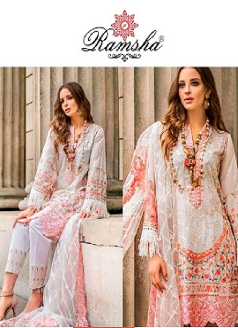 Ramsha R 252 Nx Latest Heavy Festive Wear Fancy Butterfly Net With Embroidery Pakistani Salwar Suits Collection
