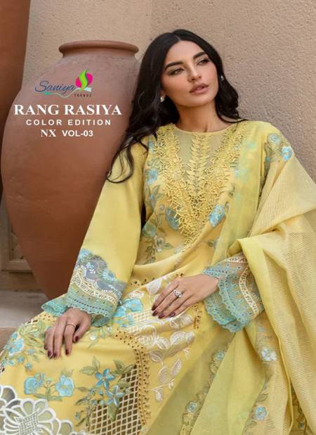 Rang Rasiya Color Edition Nx Vol 3 By Saniya Cotton Pakistani Suits Wholesale Shop In Surat
