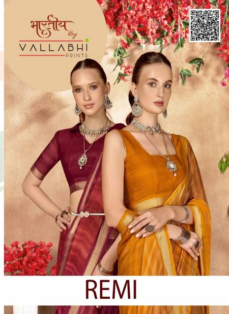 Remi By Vallabhi Solid Moss Chiffon Printed Sarees Suppliers In India