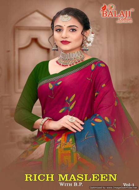 Rich Masleen Vol 1 By Balaji Printed Cotton Daily Wear Sarees Wholesale Price In Surat