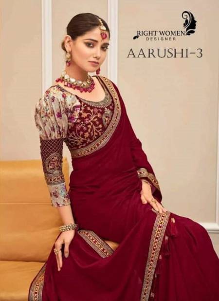 Right Women Aarushi Vol 3 Fancy Designer Sarees Wholesale Price In Surat
