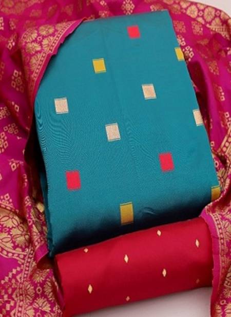 Rnx Banarasi Silk Box Fancy Casual Wear Heavy Silk Dress Material Collection
