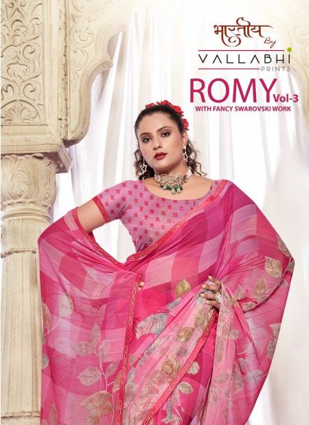Romy Vol 3 By Vallabhi Printed Georgette Sarees Wholesale Price In Surat
