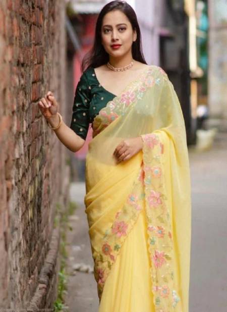 Ruhani Beautiful Fancy Party Wear Georgette Designer Saree Collection