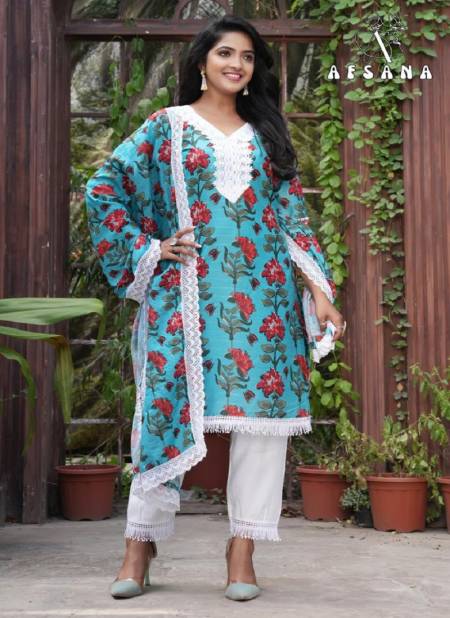 Rustam By Afsana Muslin Chikankari Work Kurti With Bottom Dupatta Wholesale Price In Surat