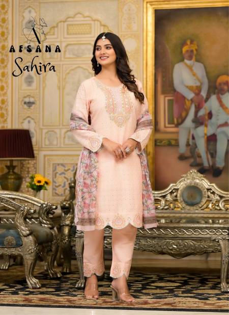 Sahira By Afsana Size Set Schiffli Work Designer Readymade Suits Wholesale Shop In Surat