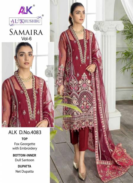 Samaira Vol 6 By Al Khushboo Georgette With Heavy Embroidered Designer Salwar kameez Catalog