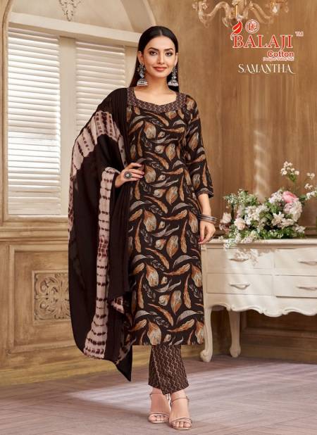 Samantha Vol 5 By Balaji Rayon Printed Kurti With Bottom Dupatta Wholesale Shop in Surat
