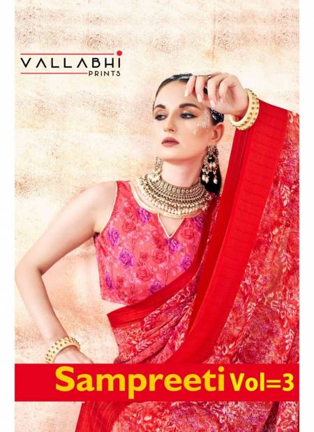 Sampreeti Vol 3 By Vallabhi Printed Daily Wear Georgette Sarees Wholesale Online