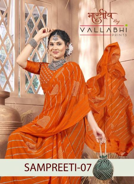Sampreeti Vol 7 By Vallabhi Printed Daily Wear Georgette Sarees Wholesale Online
