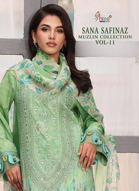 Sana Safinaz Muzlin Collection Vol 11 By Shree Embroidery Cotton Pakistani Suits Wholesale Shop In Surat