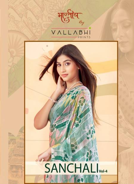 Sanchali Vol 4 By Vallabhi Daily Wear Printed Georgette Sarees Wholesale Shop In Surat