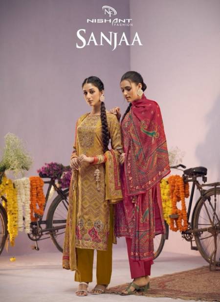 Sanjaa By Nishant Heavy Viscose Muslin Printed Designer Salwar Suits Wholesale Market In Surat