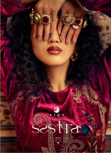 Sastra By Aiqa Winter Wear Fancy Work Velvet Salwar Kameez Wholesale Online