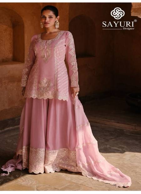 sayuri ruhani premium silk and georgette designer wedding wear readymade suits wholesale price in surat