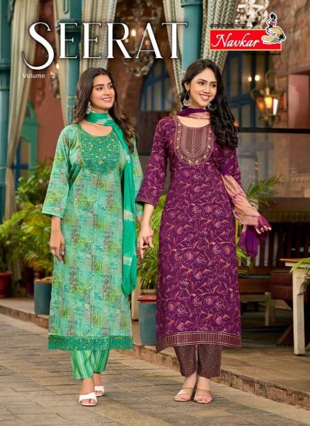 Seerat Vol 2 By Navkar Rayon Foil Printed Kurti With Bottom Dupatta Wholesale Online
