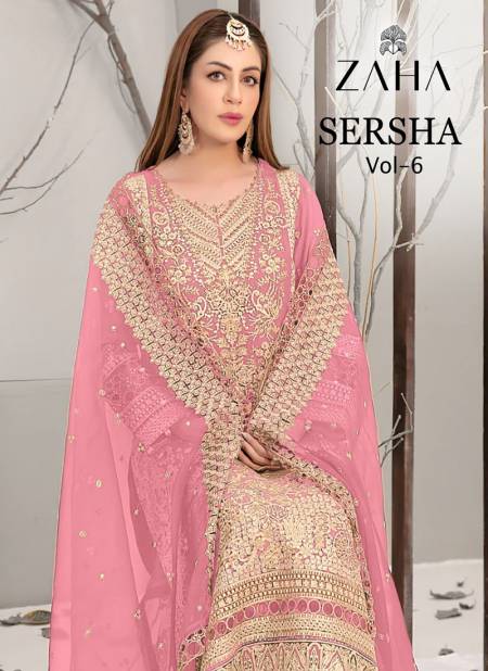 Sersha Vol 6 By Zaha 10288 A To D Georgette Pakistani Suits Wholesalers in Delhi
