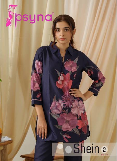 Shein Vol 2 By Psyna Poly Linen Printed Cord Set Top With Bottom Wholesale Online
