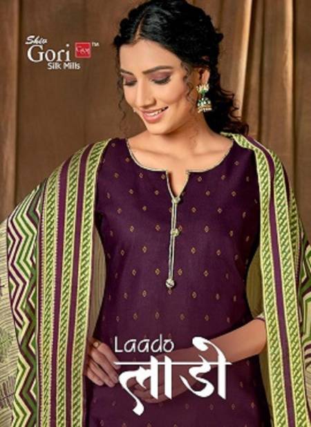 Shiv Gori Lado latest Fancy Heavy Casual Wear Heavy Indonesia Cotton with beautiful Gala tie on print Designer Dress Material Collection

