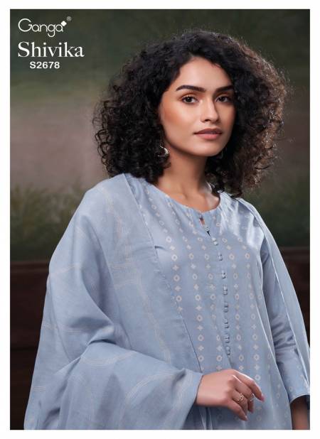 Shivika 2678 By Ganga Printed Premium Cotton Dress Material Wholesale Shop In Surat
