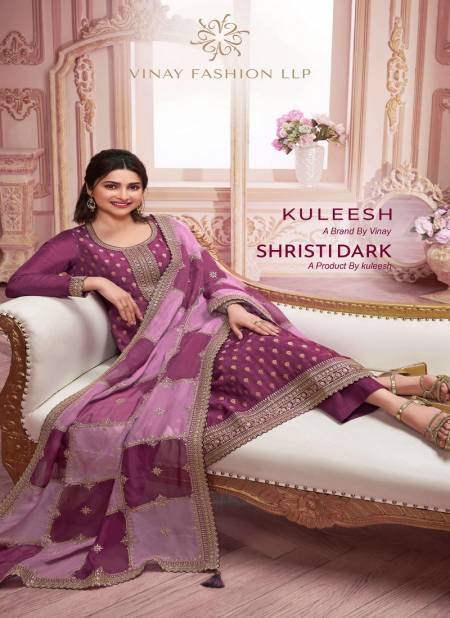 Shristi Dark By Vinay Kuleesh Jacquard Salwar Kameez Wholesale Price In Surat
