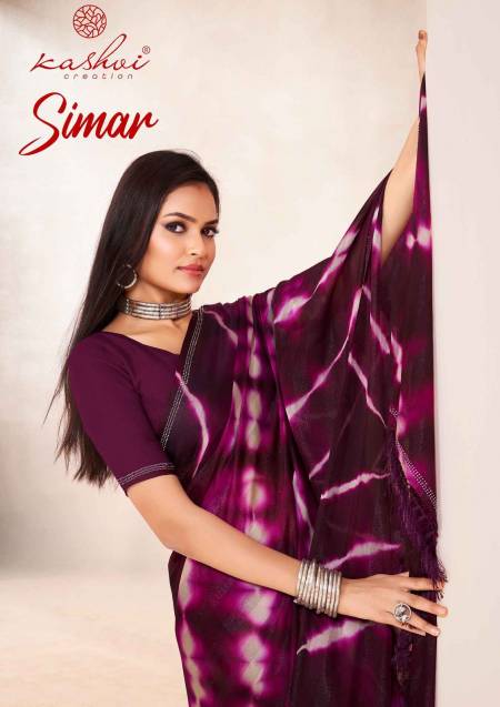 Simar By Kashvi Rim Zim Crape Designer Printed Sarees Wholesale Market In Surat