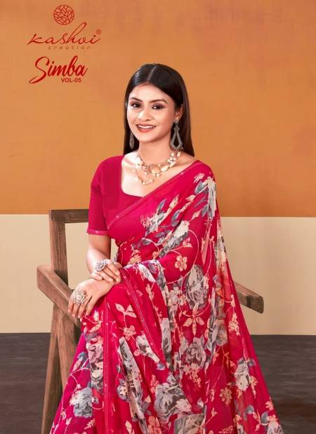 Simba Vol 05 By Kashvi Printed Georgette Sarees Wholesale Shop In Surat