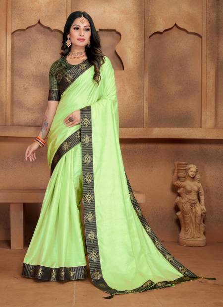 Sloka By Dhruvi Designer Vichitra Cotton Saree Wholesale In India