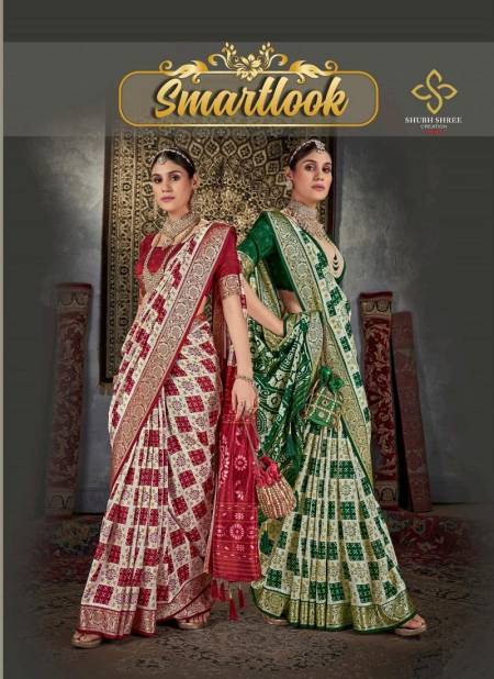 Smart look Vol 12 Shubh Shree Velvet Tusser Silk Designer Sarees Wholesale Online