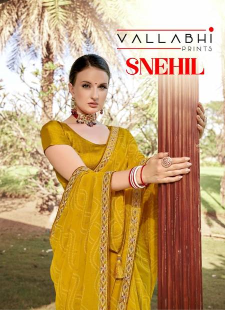 Snehil By Vallabhi Printed Georgette Sarees Wholesale Suppliers In India