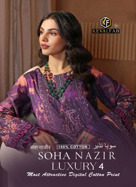 Soha Nazir Vol 4 By Keval Printed Karachi Cotton Dress Material Wholesale Market In Surat With Price

