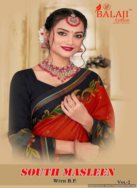 South Masleen Vol 2 By Balaji Printed Pure Cotton Sarees Wholesale Market In Surat
