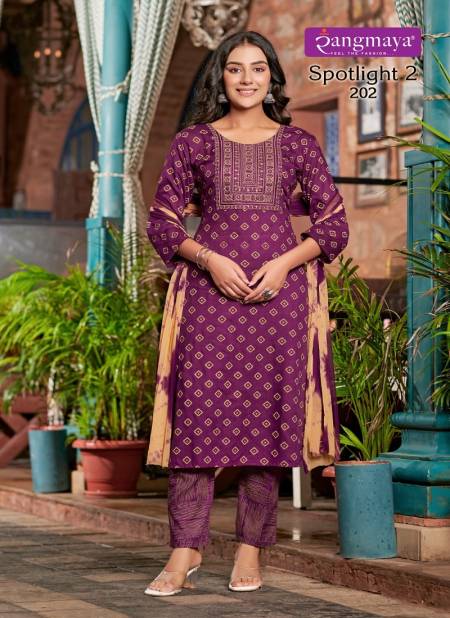 Spotlight Vol 2 By Rangmaya Rayon Printed Kurti With Bottom Dupatta Wholesale Price In Surat
