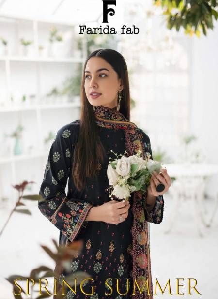 Spring Summer By Farida Fab Pakistani Printed Cotton Dress Material Wholesale Price In Surat