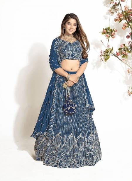 SS 156 Navy Blue Party Wear Designer Bridal Lehenga Choli Wholesale Price In Surat