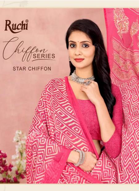 Star Chiffon Vol 175 By Ruchi Daily Wear Printed Chiffon Saree Suppliers In Mumbai
