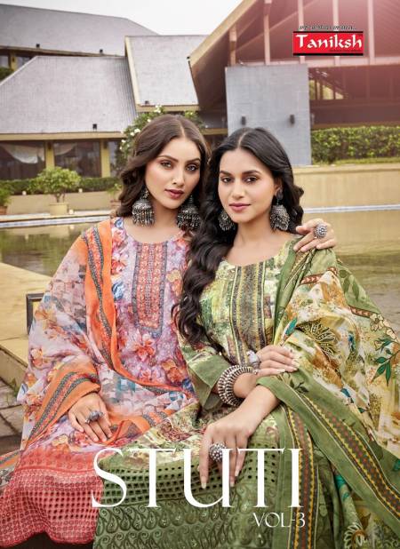 Stuti Vol 3 By Taniksh Embroidery Printed Kurti With Bottom Dupatta Wholesale Price In Surat