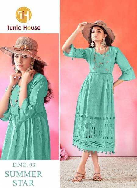 Summer Star By Tunic House Cotton Party Wear Kurtis Wholesalers In Delhi

