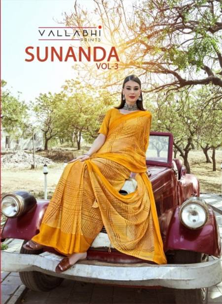 Sunanda Vol 3 By Vallabhi Printed Brasso Sarees Wholesale Shop In Surat
