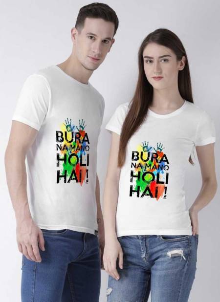 Swara Holi Festive Wear Designer Printed Holi Special Couple Tshirt Collection